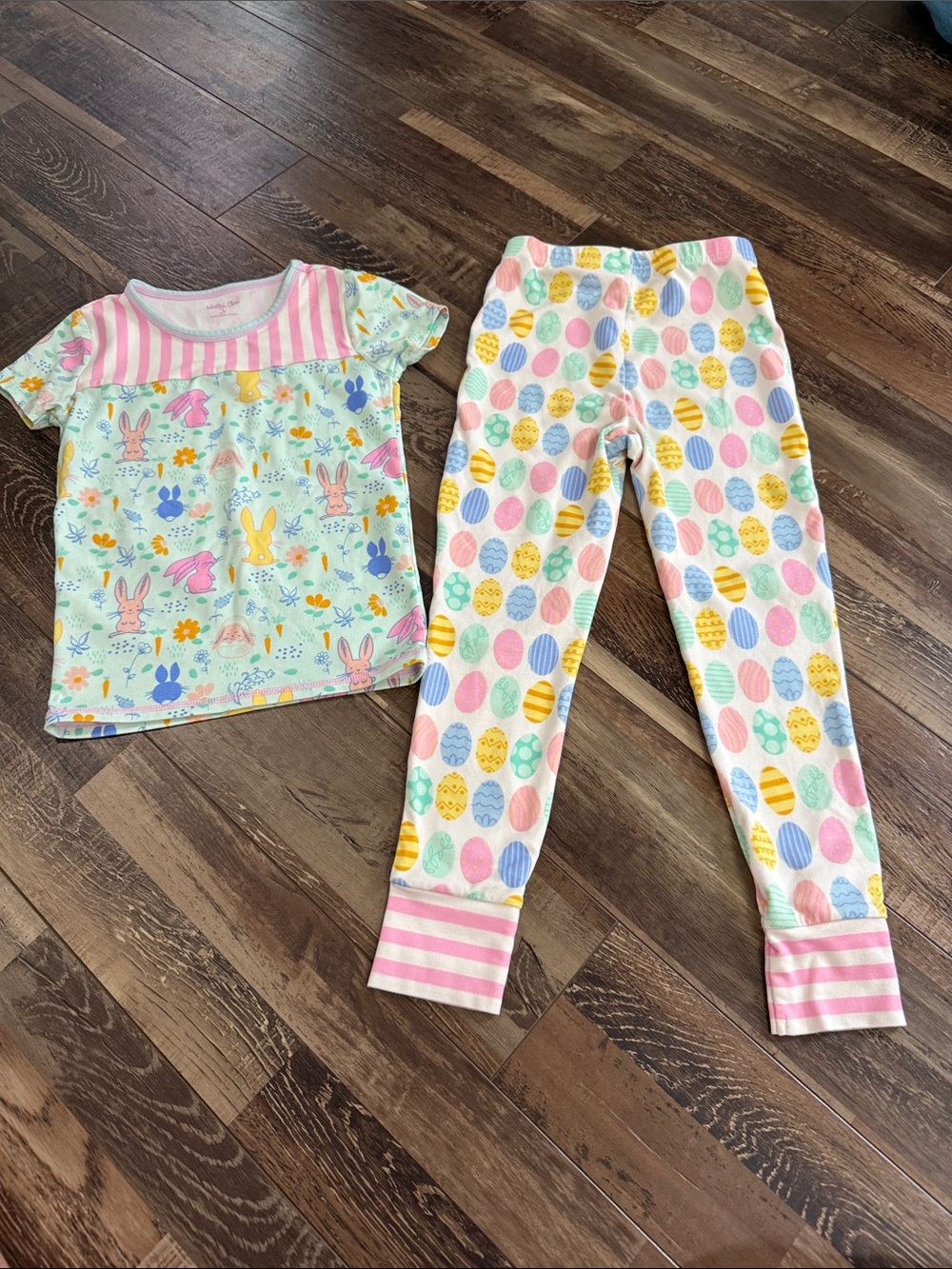 Matilda Jane Pastel‎ Bunny & Easter Egg Pajama Set - Pink, Yellow, Blue, Green
